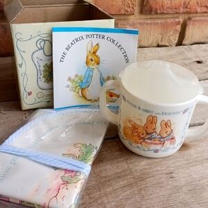 1993 Peter Rabbit cup and bib set from Dillard's in original packaging